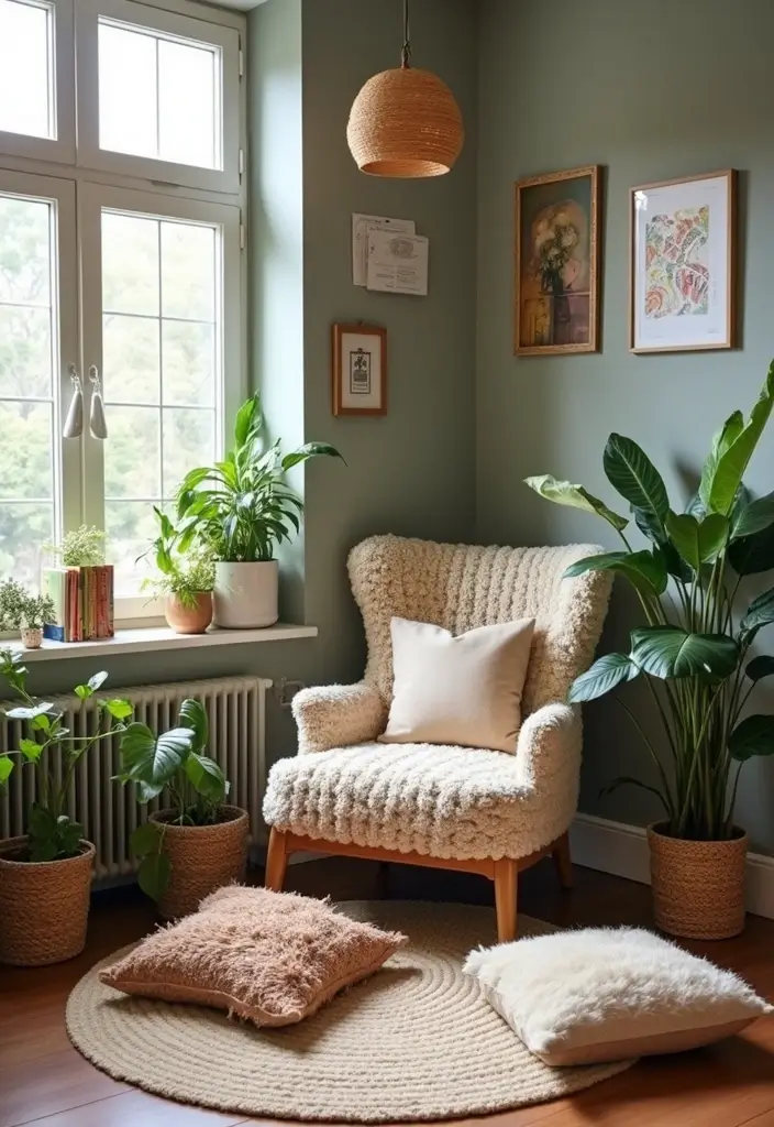 cozy reading nook boho office