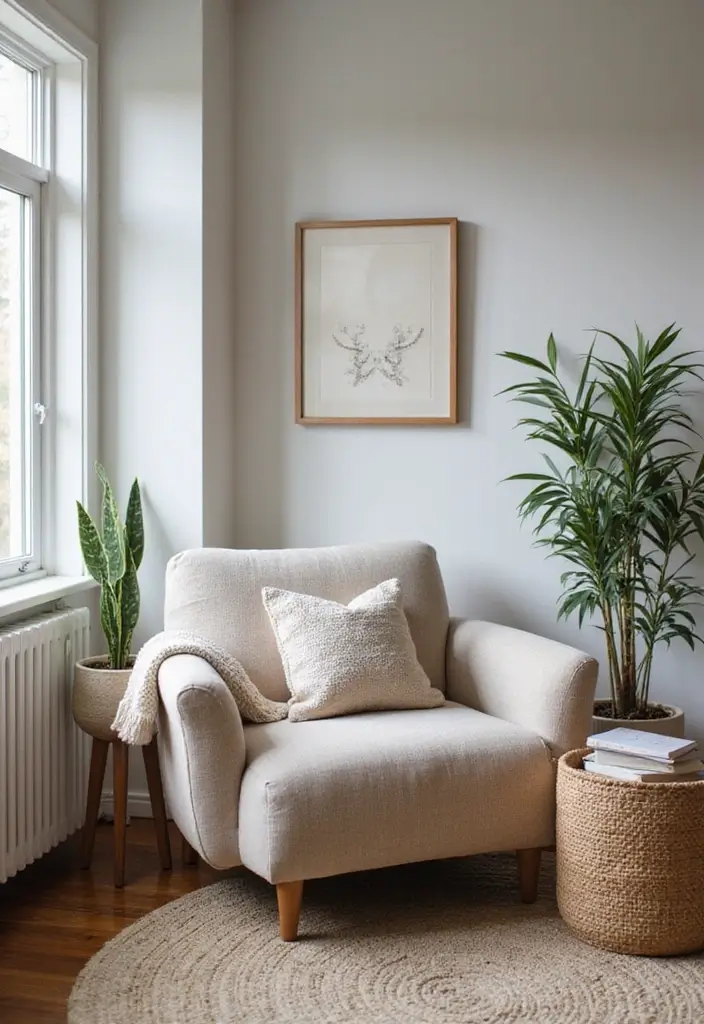 cozy reading nook farmhouse office corner