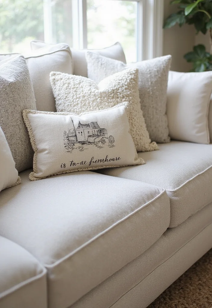 cozy throw pillows farmhouse comfort styling