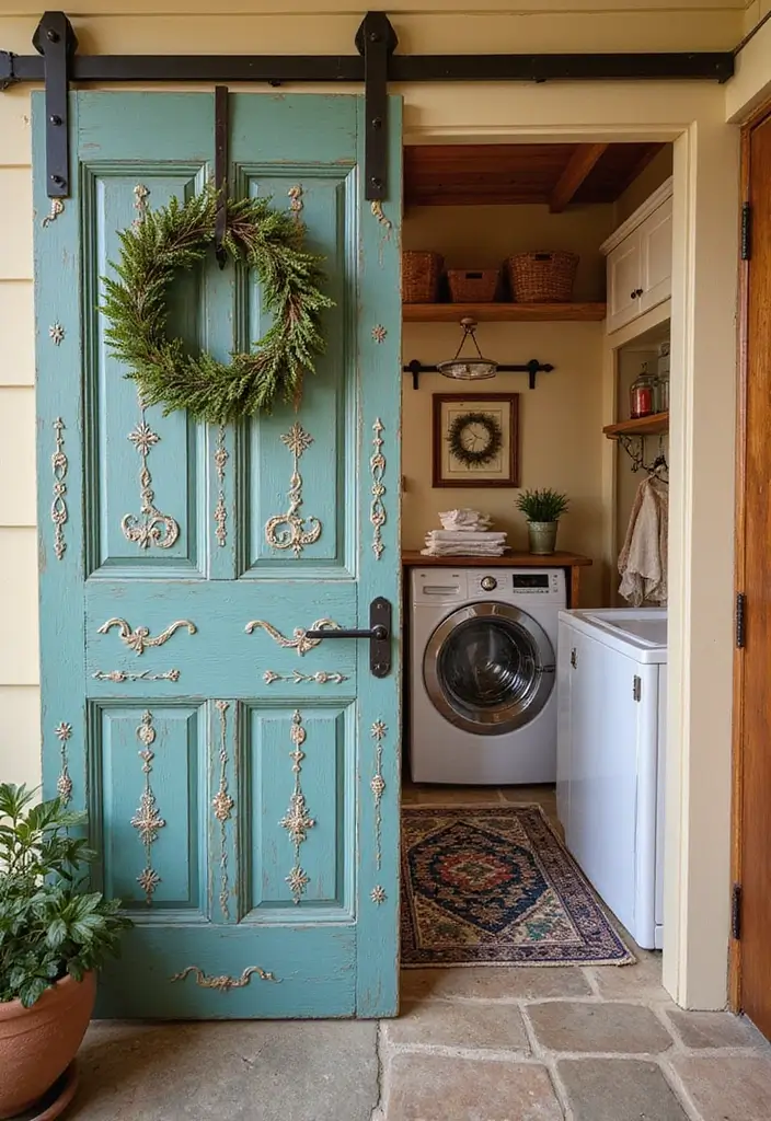 creative barn door laundry designs
