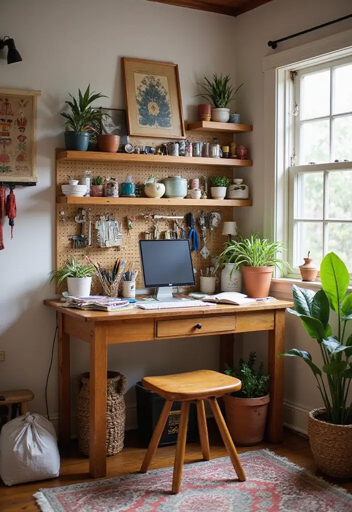 creative craft corner boho workspace