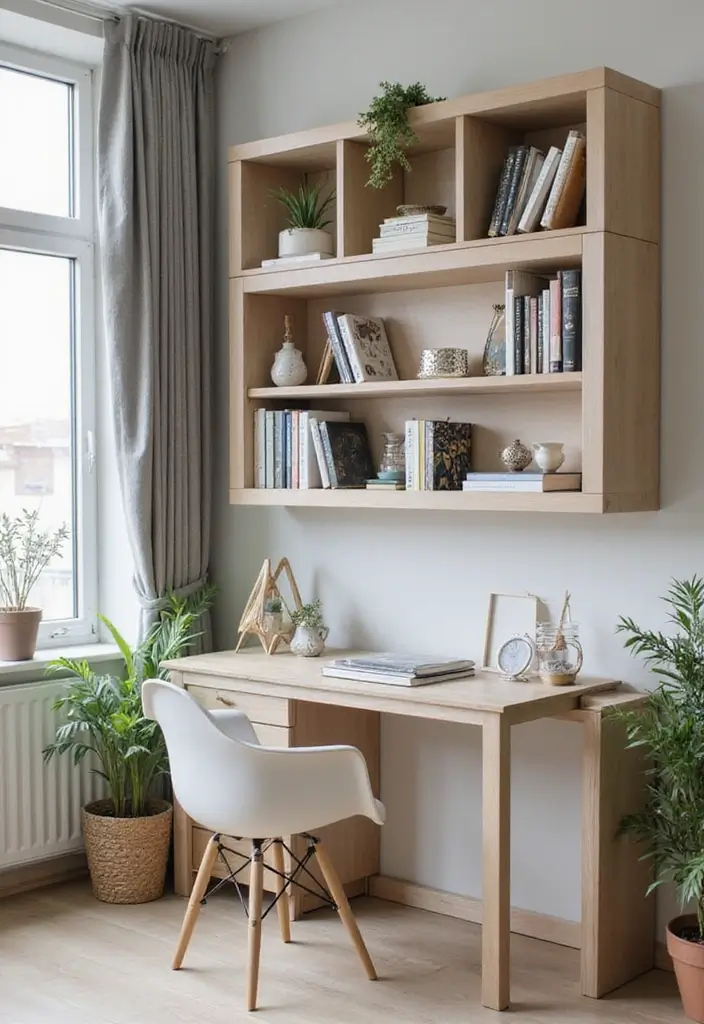 curated japandi workspace mini library