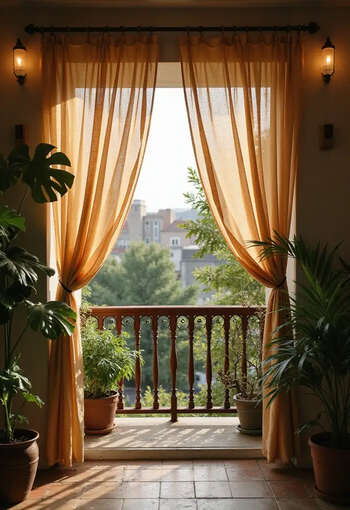 curtain rods fabric balcony privacy
