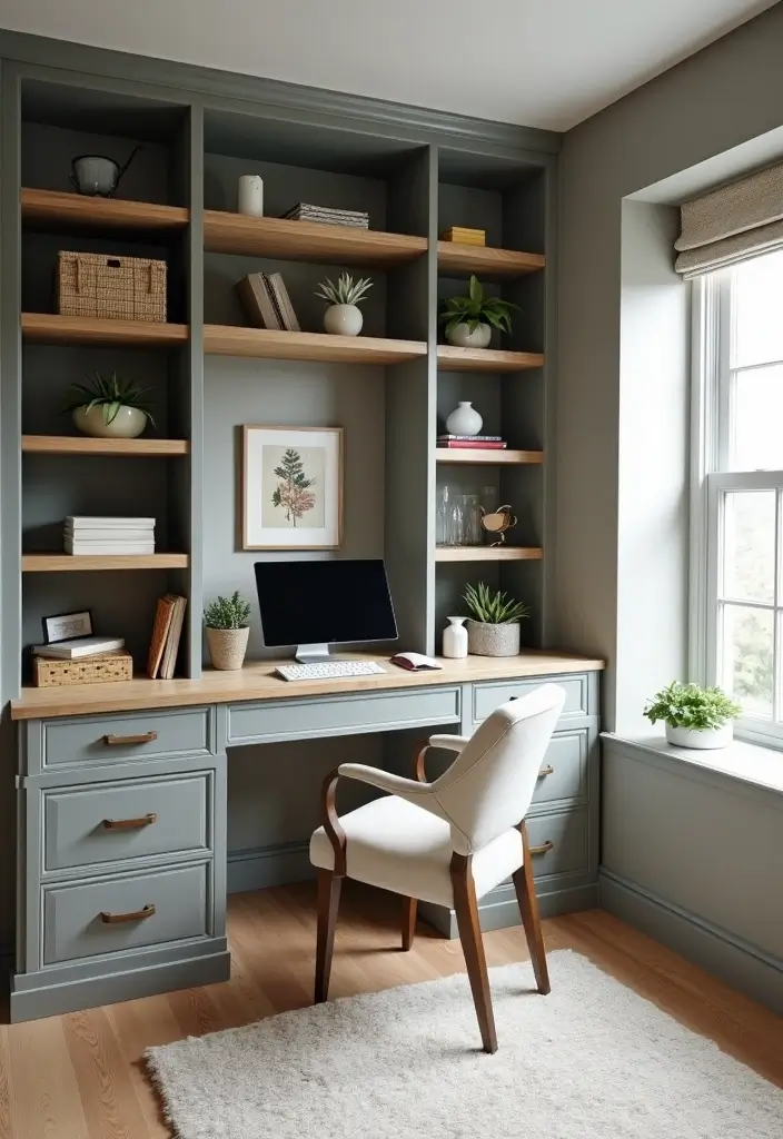 custom built in modern office workspace