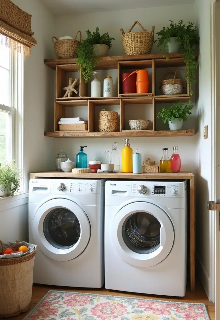 decorative crate laundry shelving storage