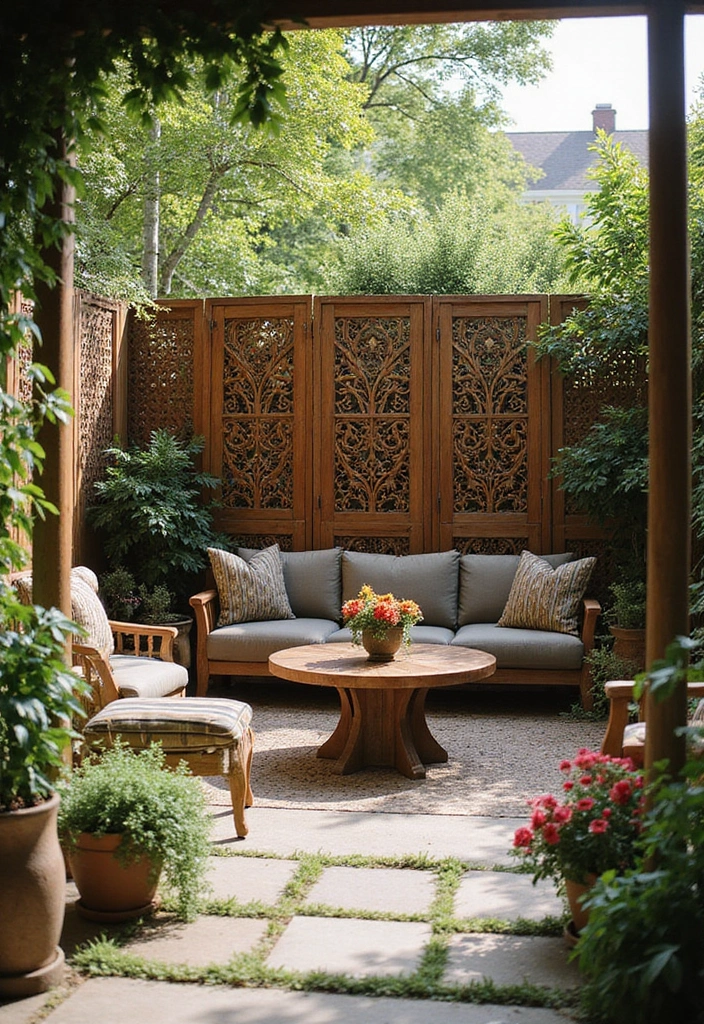 decorative wooden screens backyard elegant privacy