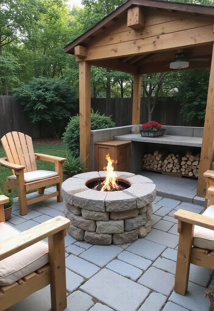 diy fire pit storage area