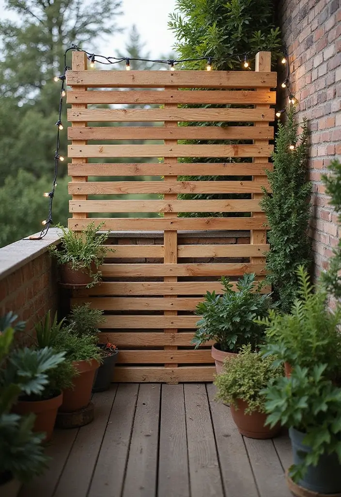 diy pallet balcony privacy screen