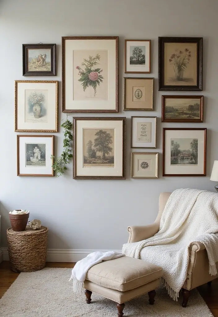 eclectic gallery wall vintage decor