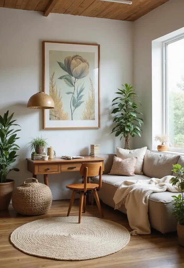 eco friendly materials boho home office