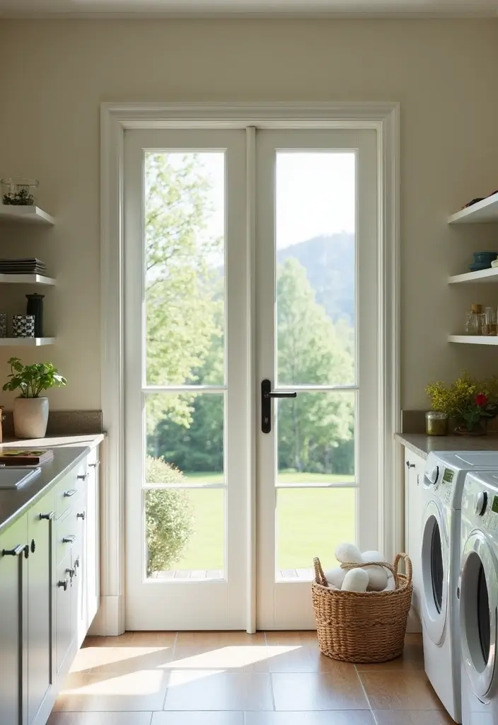 elegant french doors laundry rooms
