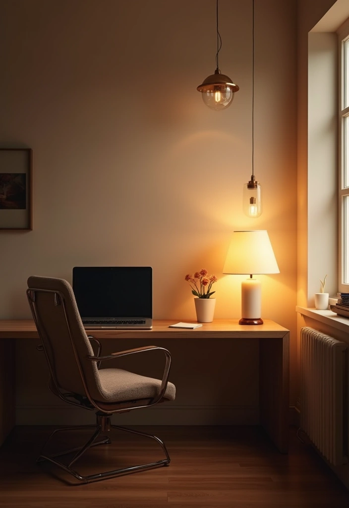 elegant japandi office lighting