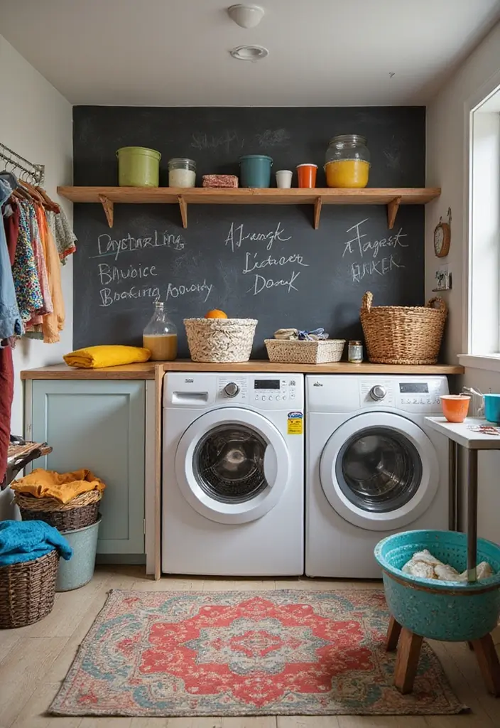family friendly basement laundry room