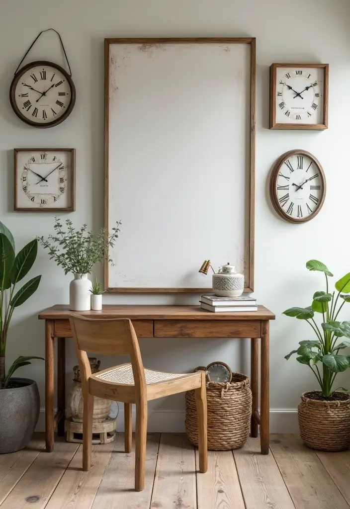 farmhouse accessories enhance cozy office style