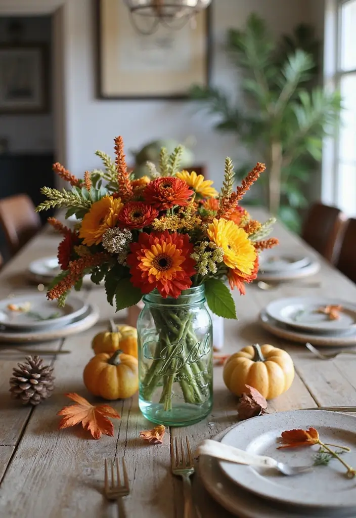 farmhouse table centerpieces cozy rustic styling