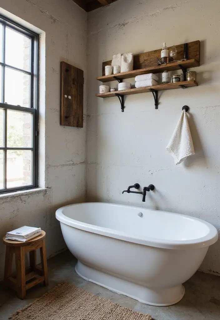 functional reclaimed artwork bathroom display