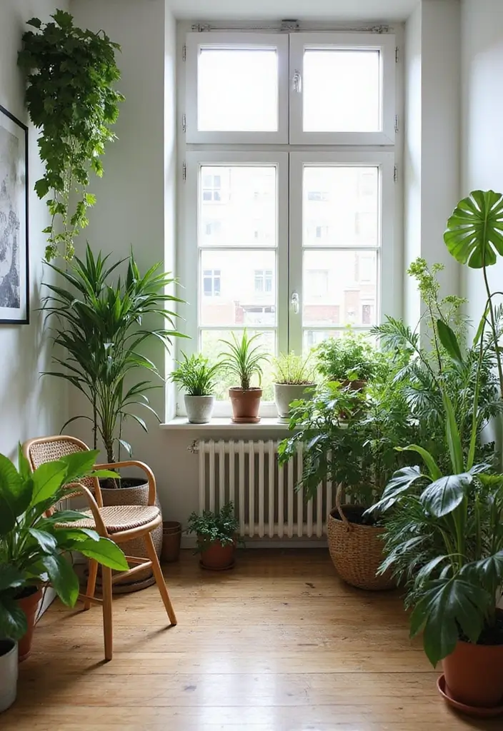 indoor plants bright scandinavian space