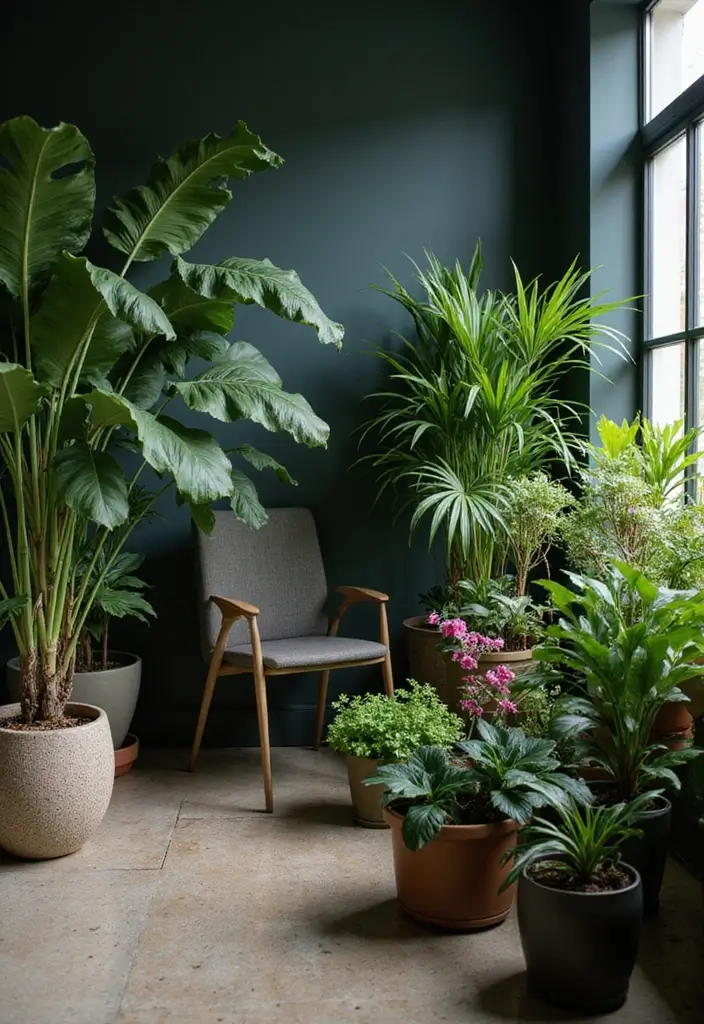 indoor plants for moody office space