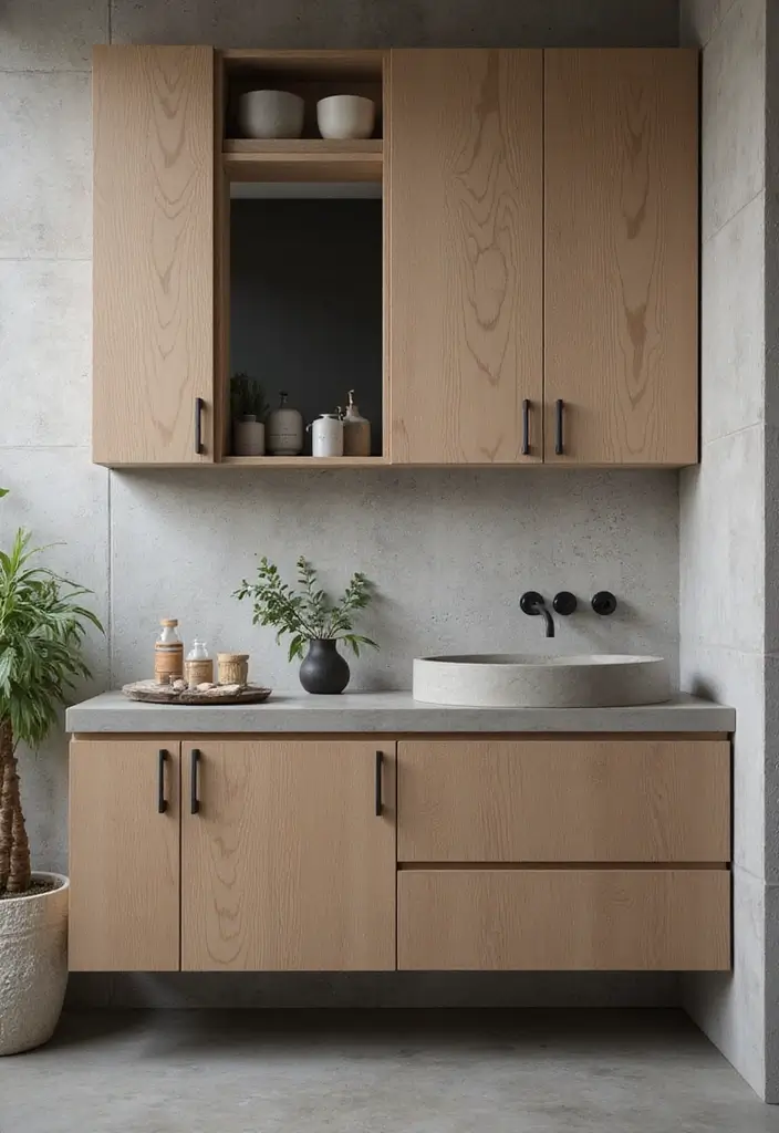 industrial bathroom concrete sink design