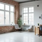 industrial minimal home office ideas