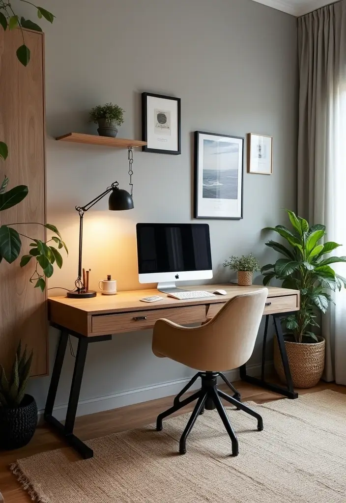 industrial minimal home office inspiration