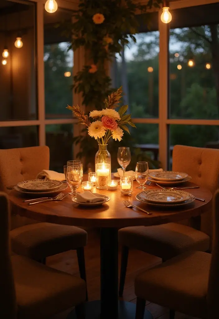 intimate dining setup for couples apartment