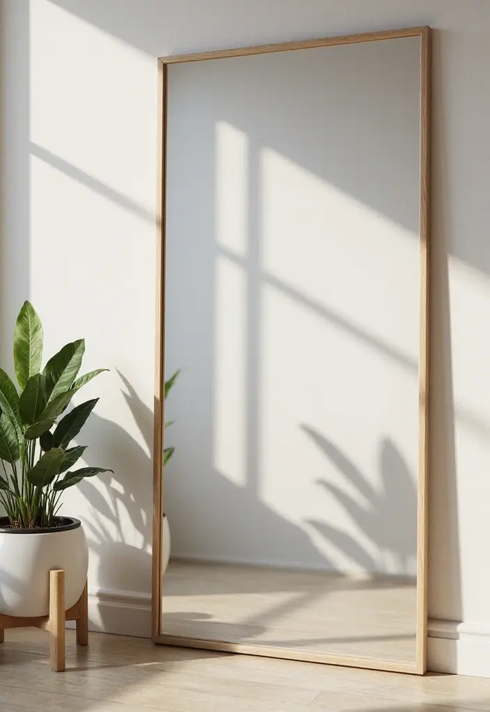 japandi mirror styled workspace decor