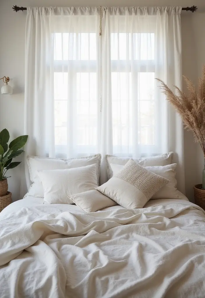 light airy fabrics minimal decor