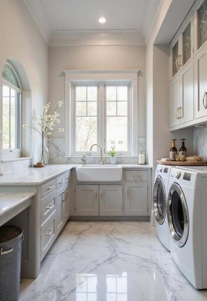 marble quartz luxury laundry finishes