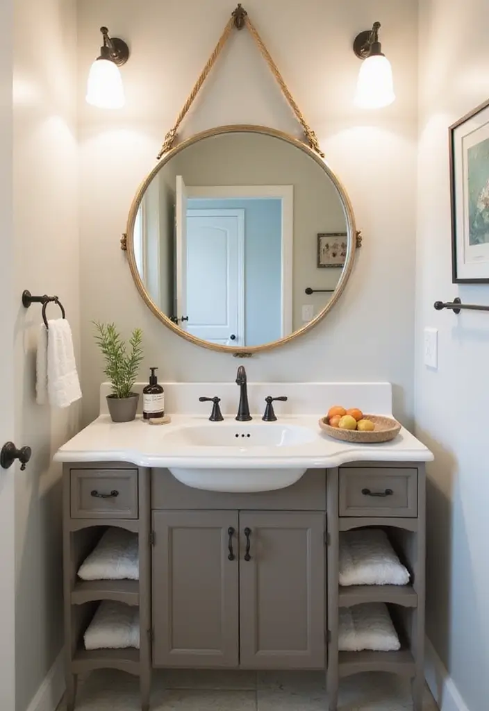 midcentury bathroom unique mirror decor