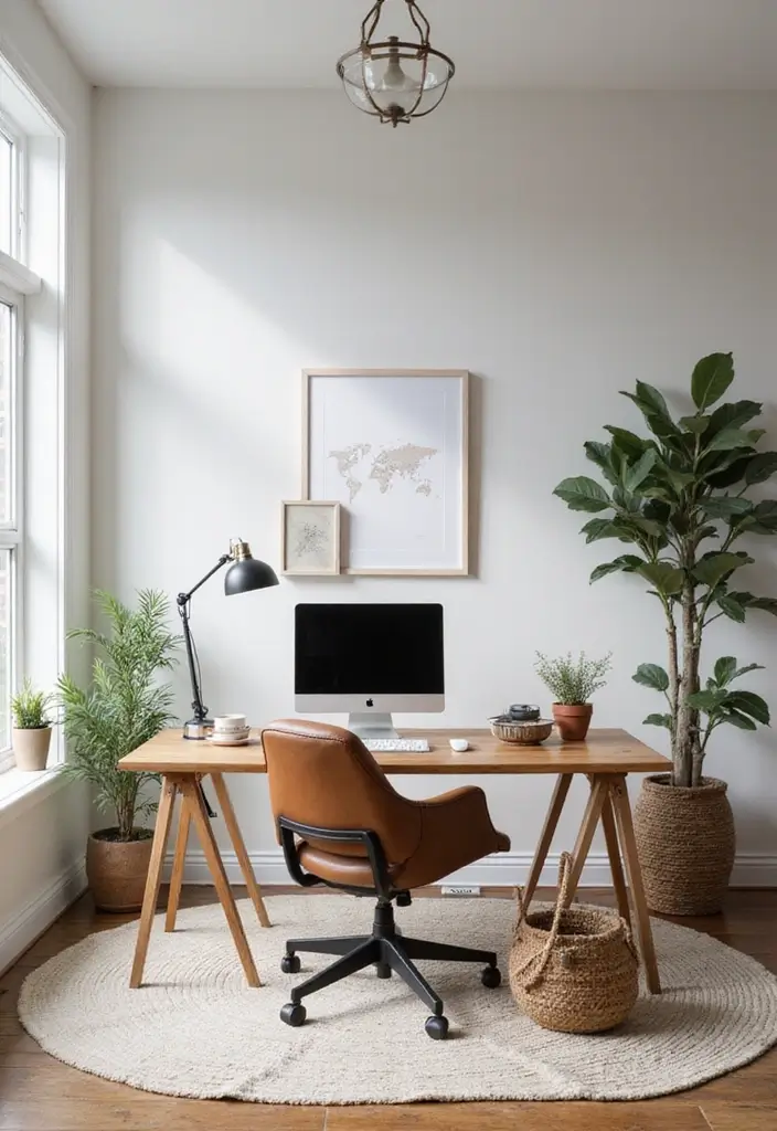 mindful planning creates functional farmhouse workspace