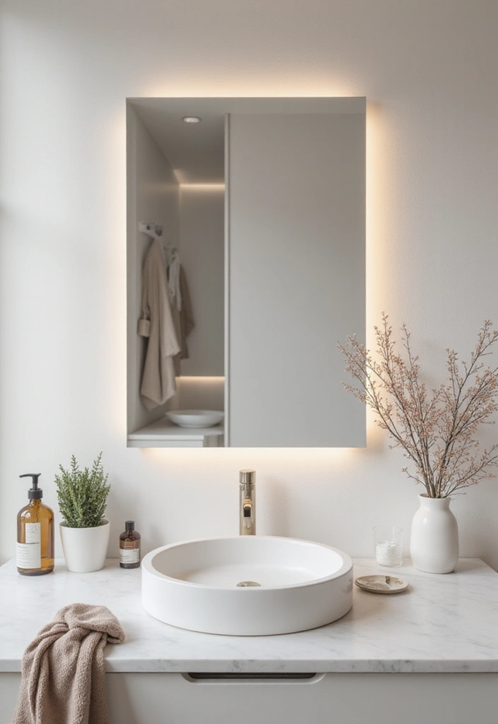 minimalist bathroom mirror clean design