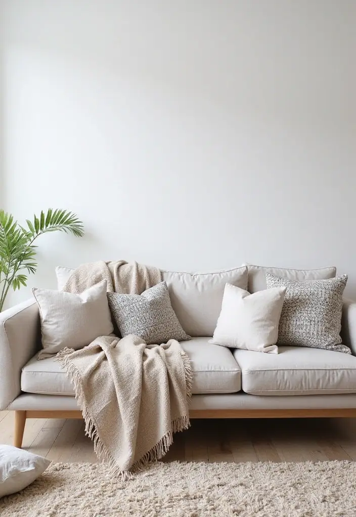 minimalist textiles cozy neutral styling