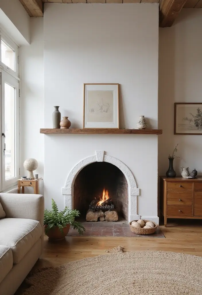minimalist vintage fireplace decor ideas