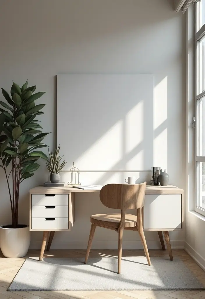 modern minimalist dark home office style