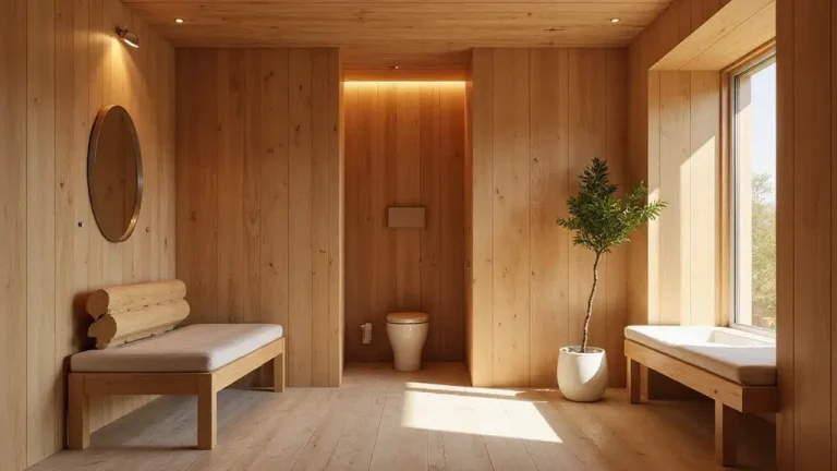 modern sauna bathroom calm heat design