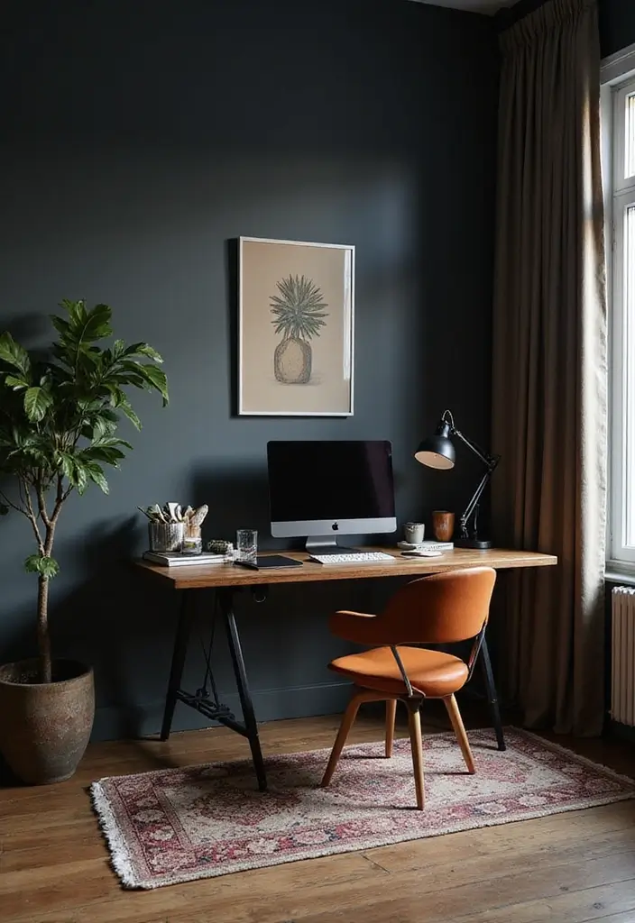 moody home office design productivity boost