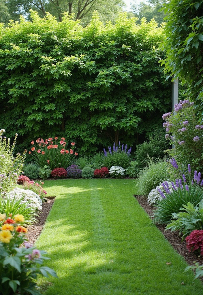 natural hedge privacy screen backyard greenery