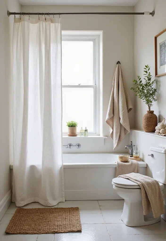 natural textiles for coastal bathroom