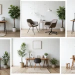 neutral home office designs for men