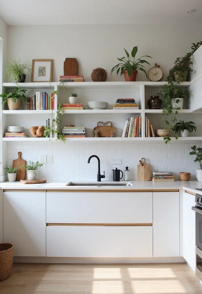 open shelving modern minimal display
