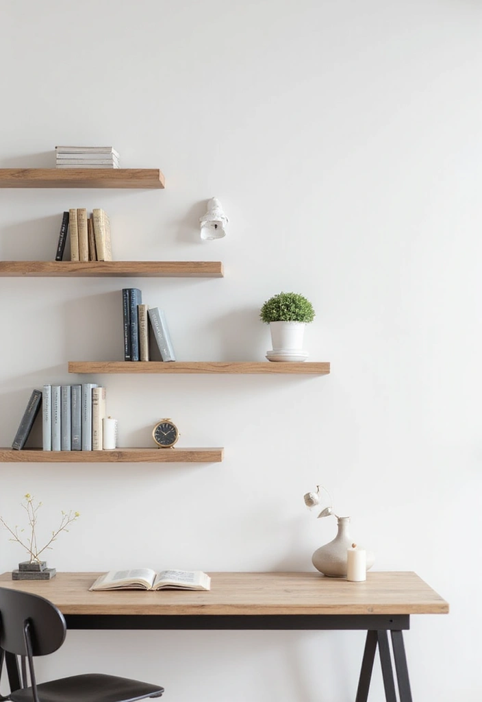 open shelving with wood accents