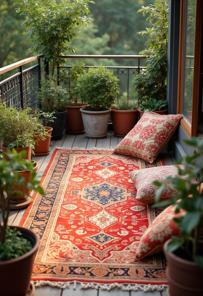 outdoor rug cozy balcony space