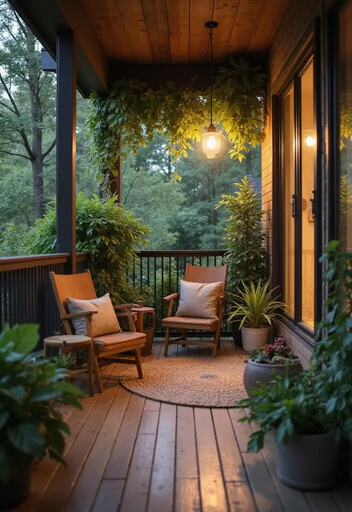 peaceful cozy apartment balcony retreat