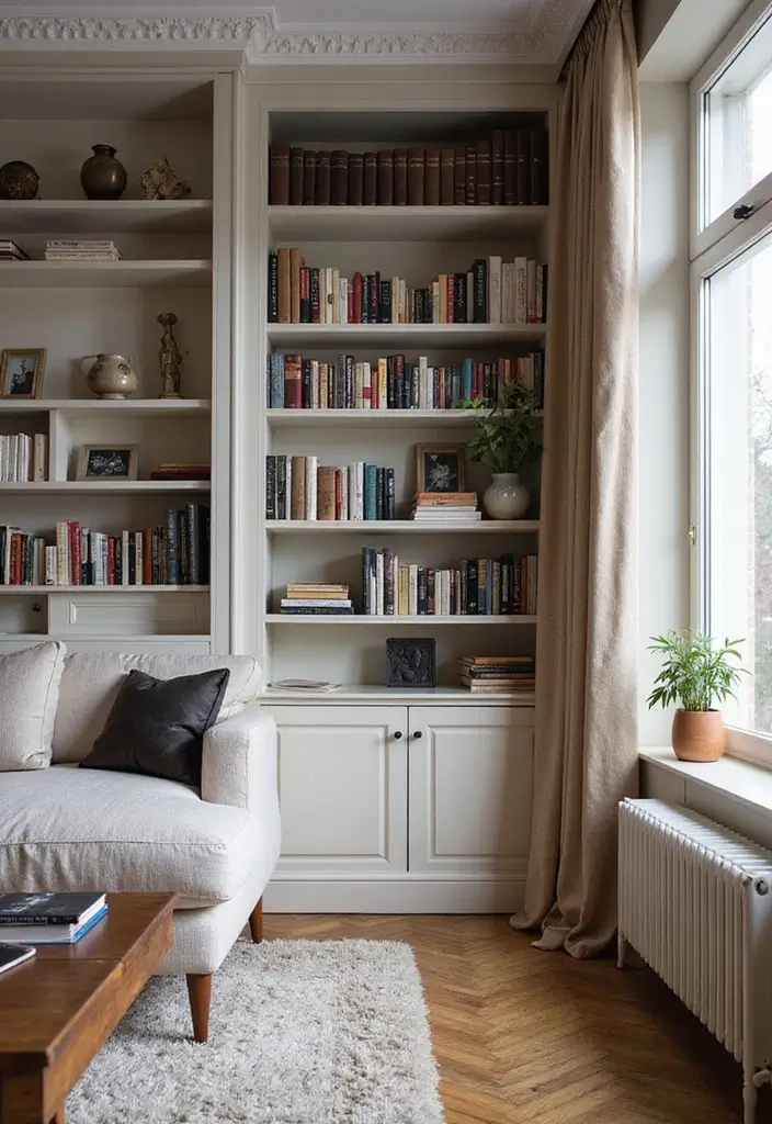 personal library cozy reading corner