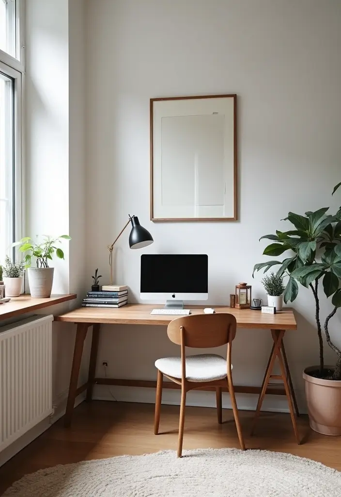 personal yet minimal office workspace