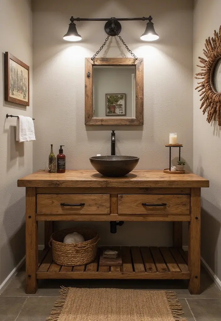 reclaimed barn wood vanity design