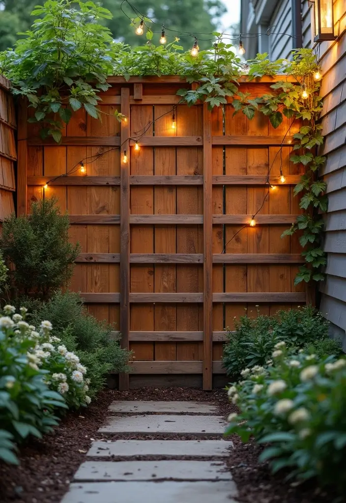 reclaimed wood pallet screen rustic charm