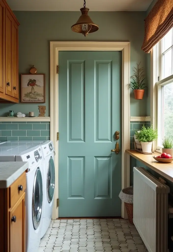 repurposed vintage laundry room doors
