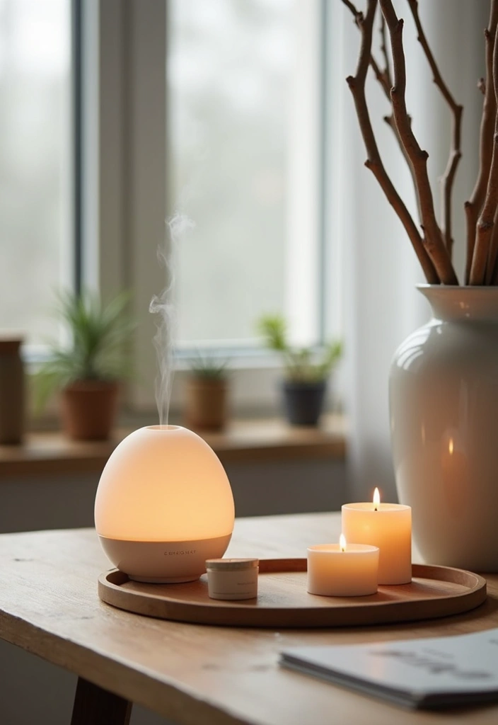 scented minimalist scandinavian office setup